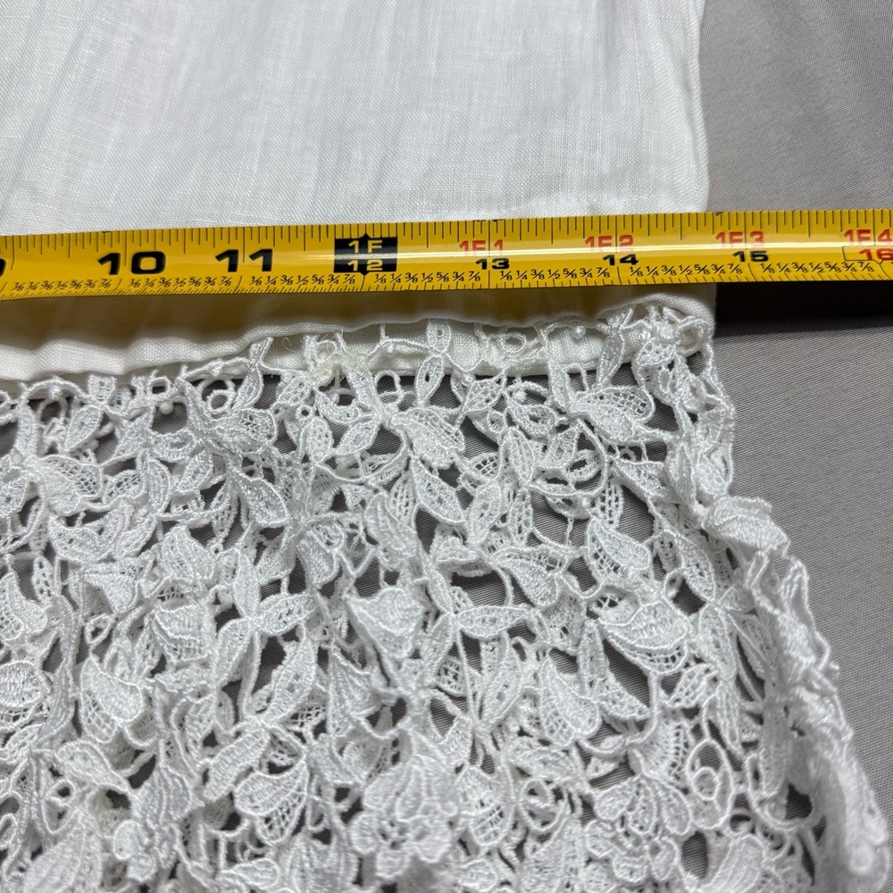 Vintage Cloak of Many Colors White Linen Lace Blouse Cottagecore Victorian Top 4 - Picture 11 of 13